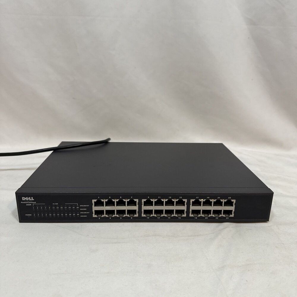 Dell PowerConnect 2224 24-Port 10/100 Mbps Gigabit Switch +Cord